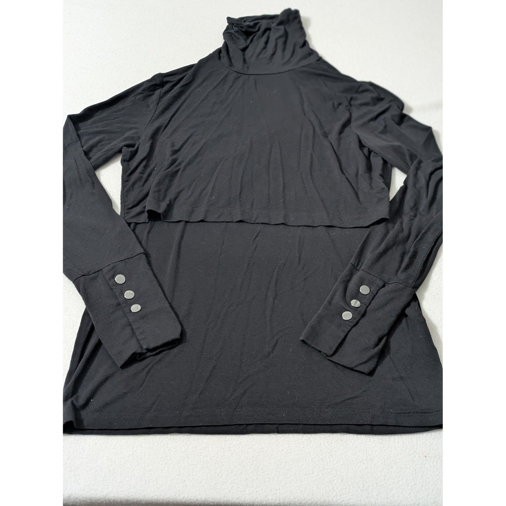Seraphine Nursing Turtleneck Black Large Nursing Top Maternity Bamboo Essentials